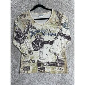 Cactus Bay top Women's Medium Brown Wild Western Rodeo Bedazzled Art Print